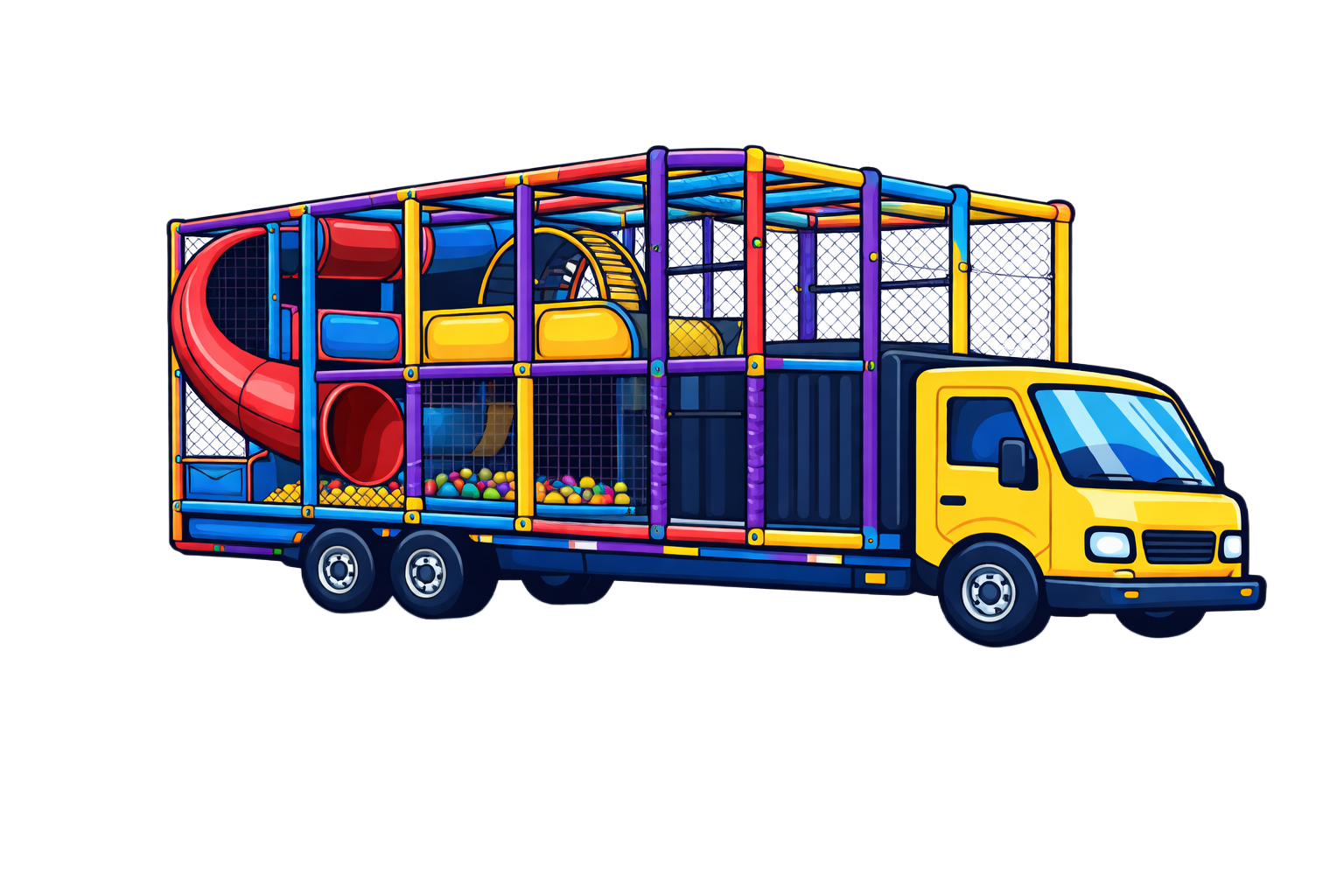 Carreta Kid Play montada para eventos infantis